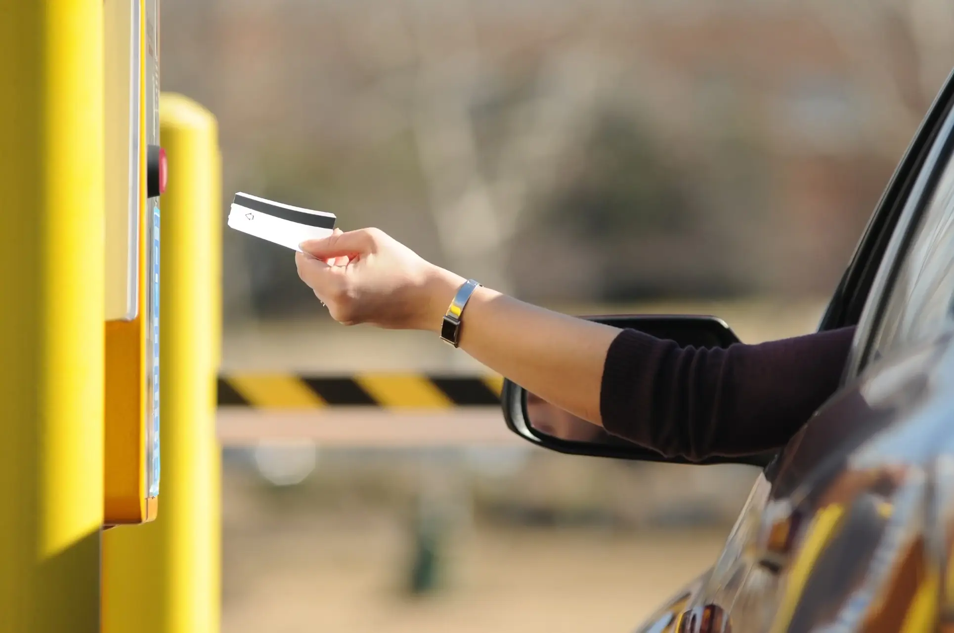Person paying for parking
